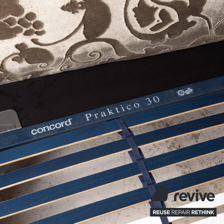 Bretz Gaudi Samt Stoff Doppelbett Creme Braun 180x 200cm Bett