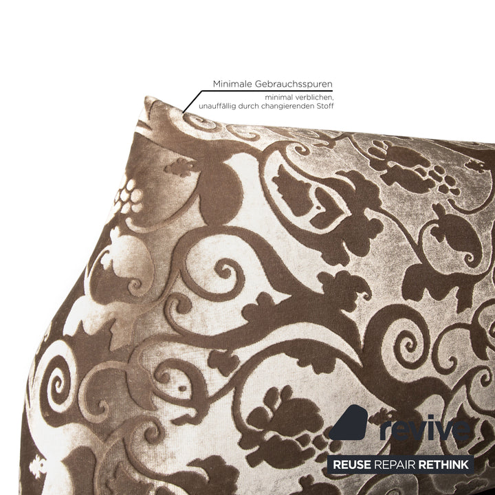 Bretz Gaudi Samt Stoff Doppelbett Creme Braun 180x 200cm Bett