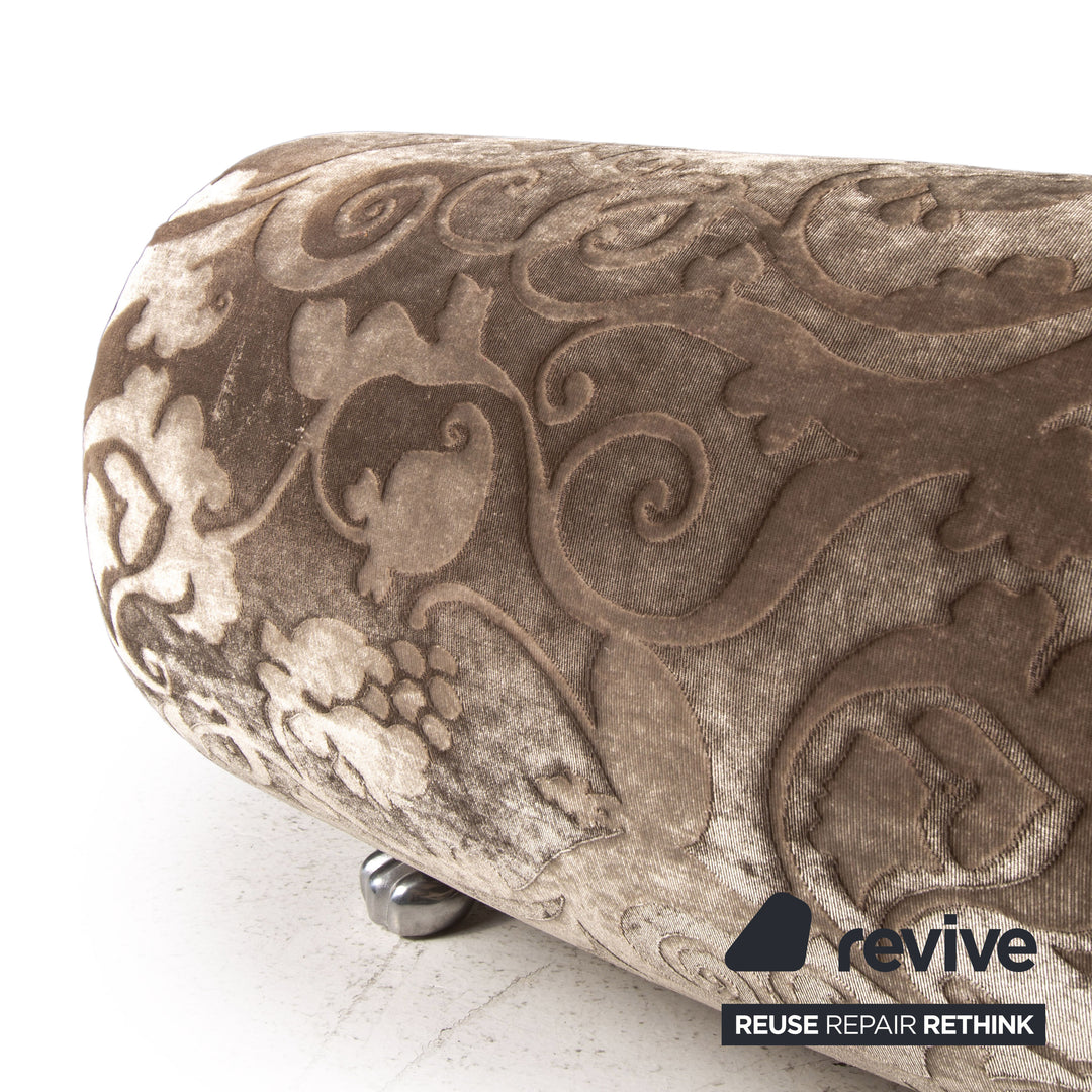 Bretz Gaudi Samt Stoff Doppelbett Creme Braun 180x 200cm Bett