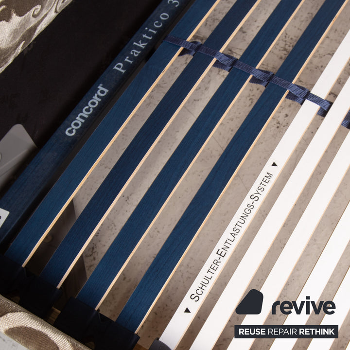 Bretz Gaudi Samt Stoff Doppelbett Creme Braun 180x 200cm Bett