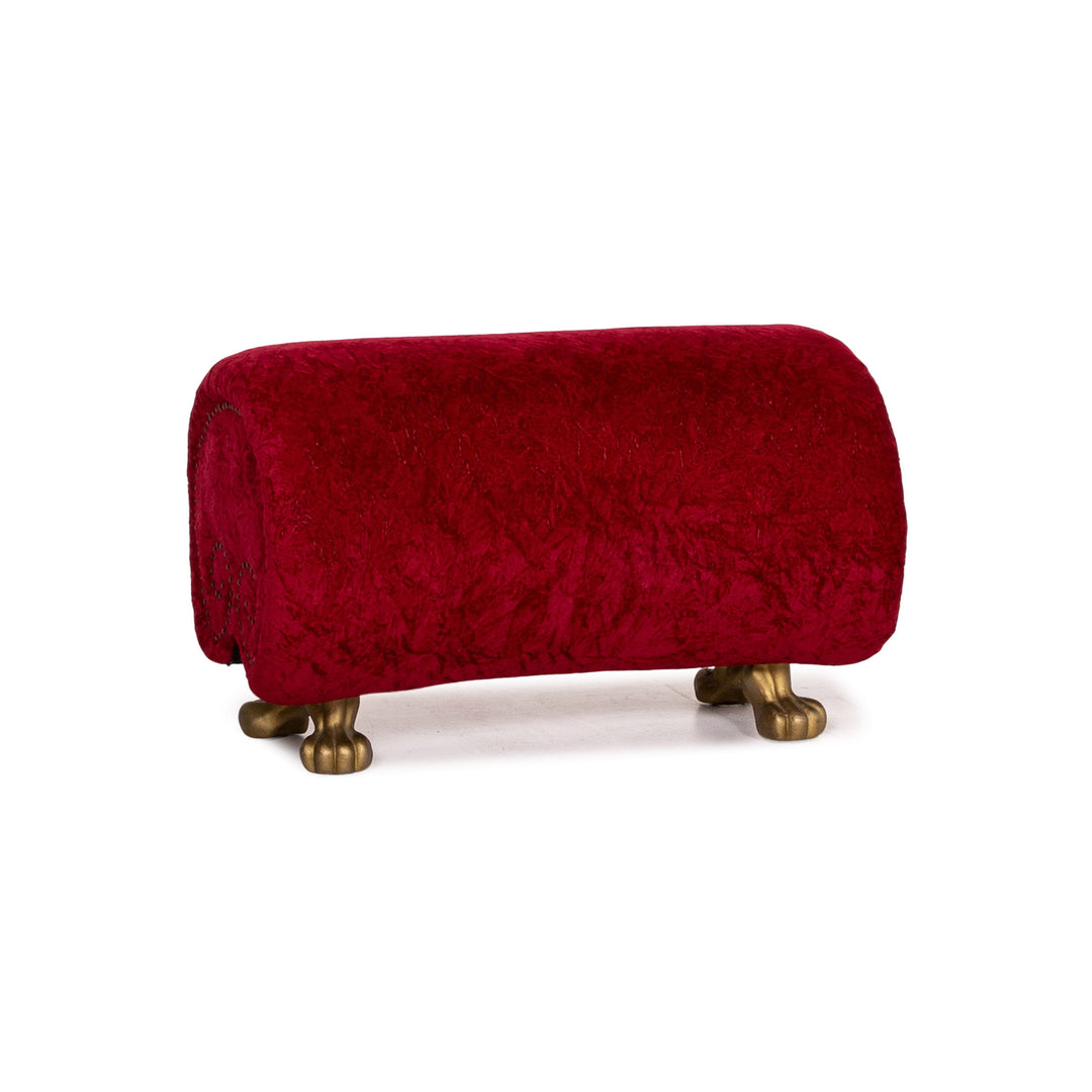 Bretz Gaudi Samt Stoff Hocker Rot #13594