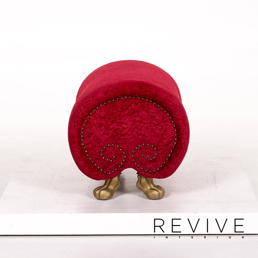 Bretz Gaudi Samt Stoff Hocker Rot #13594