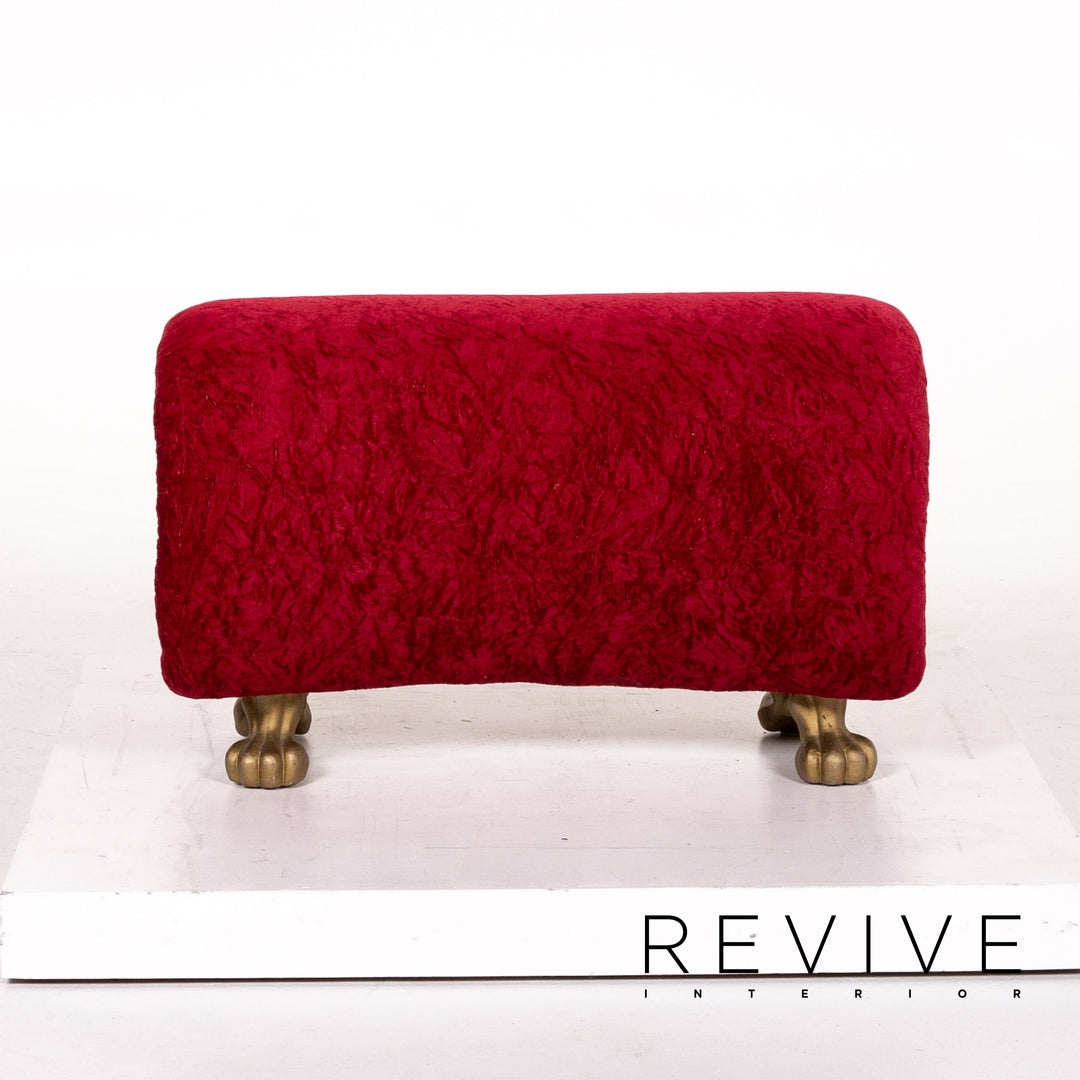 Bretz Gaudi Samt Stoff Hocker Rot #13594