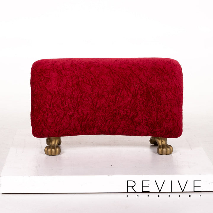 Bretz Gaudi Samt Stoff Hocker Rot #13594