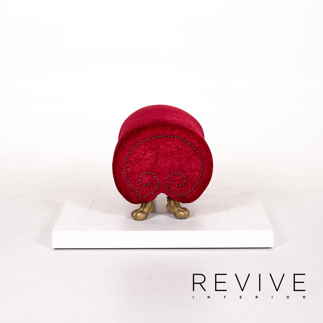 Bretz Gaudi Samt Stoff Hocker Rot #13594