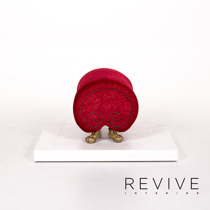 Bretz Gaudi Samt Stoff Hocker Rot #13594