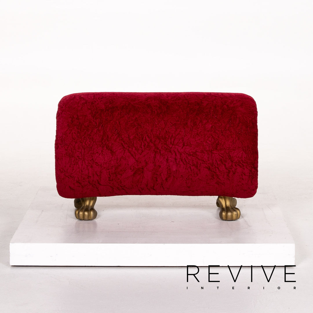 Bretz Gaudi Samt Stoff Hocker Rot #13594