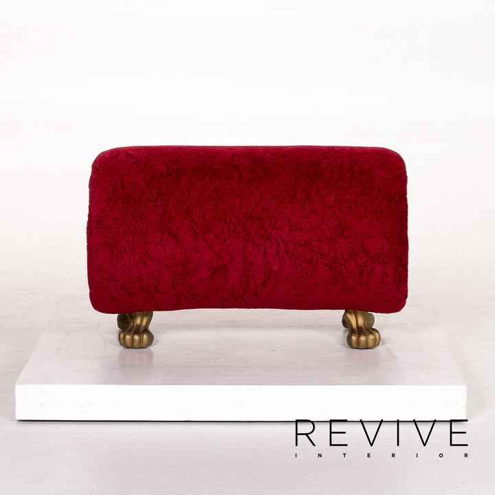 Bretz Gaudi Samt Stoff Hocker Rot #13594