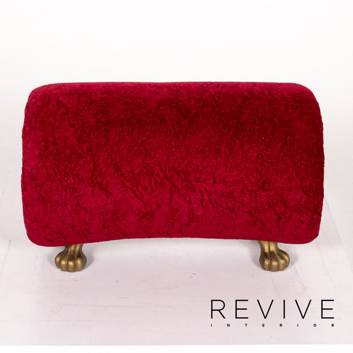 Bretz Gaudi Samt Stoff Hocker Rot #13594