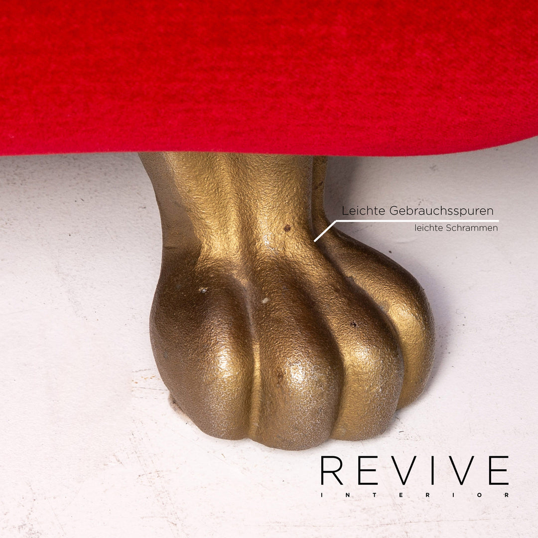 Bretz Gaudi Samt Stoff Hocker Rot Ottoman #15312