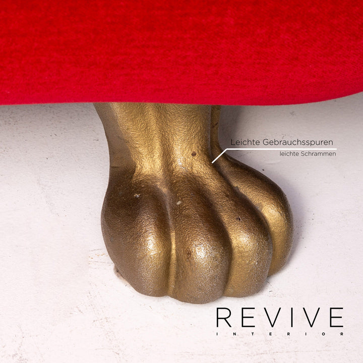 Bretz Gaudi Samt Stoff Hocker Rot Ottoman #15312