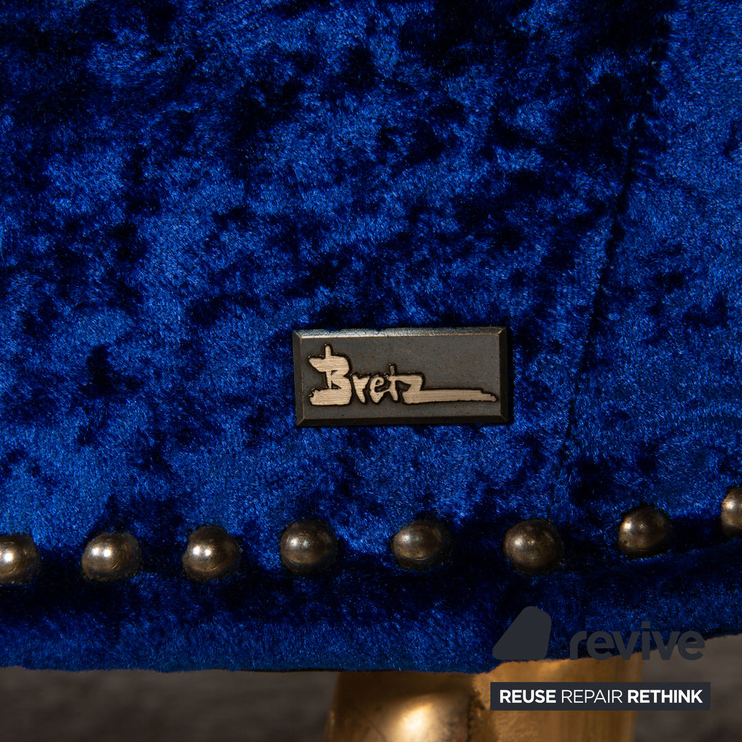 Bretz Gaudi Samt Stoff Sessel Blau