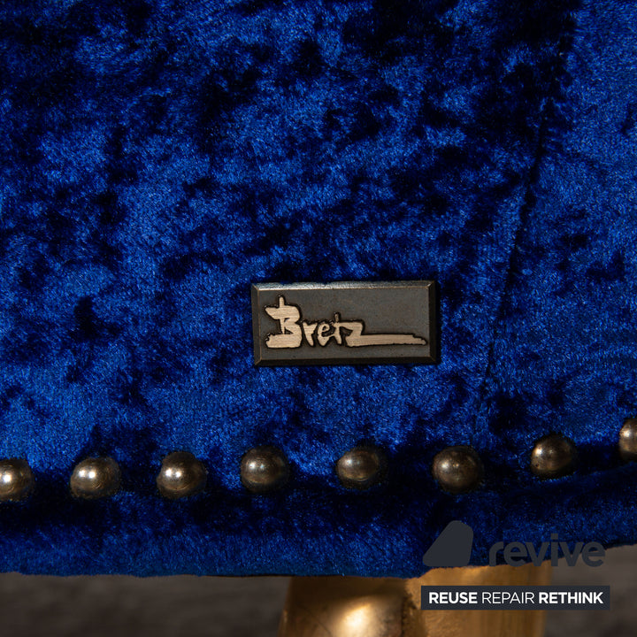 Bretz Gaudi Samt Stoff Sessel Blau