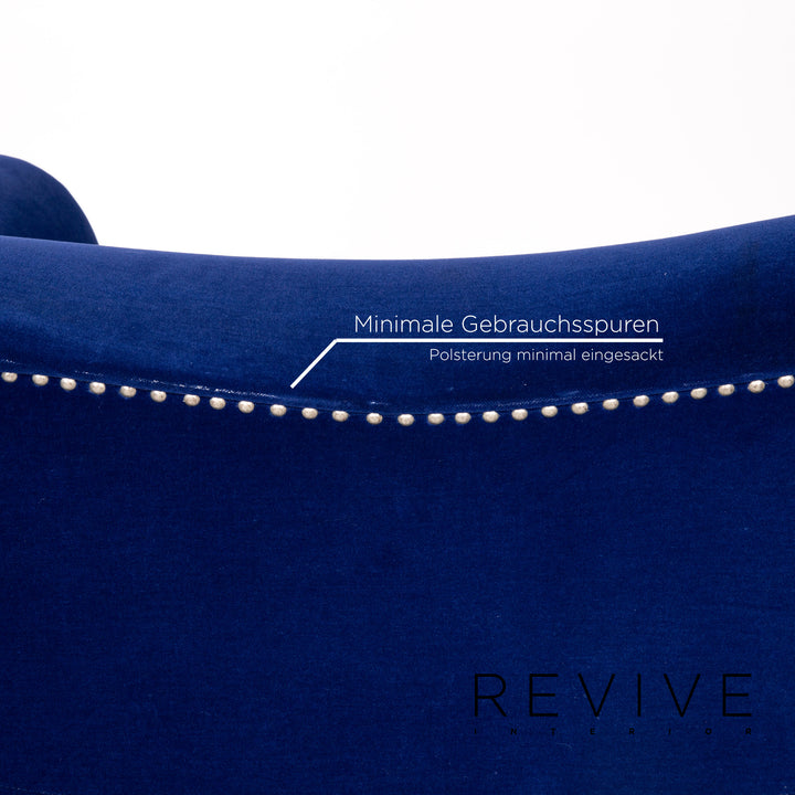 Bretz Gaudi Samt Stoff Sessel Blau Dunkelblau #13801