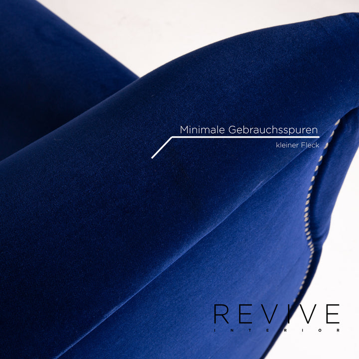 Bretz Gaudi Samt Stoff Sessel Garnitur Dunkelblau Blau 2x Sessel #13933