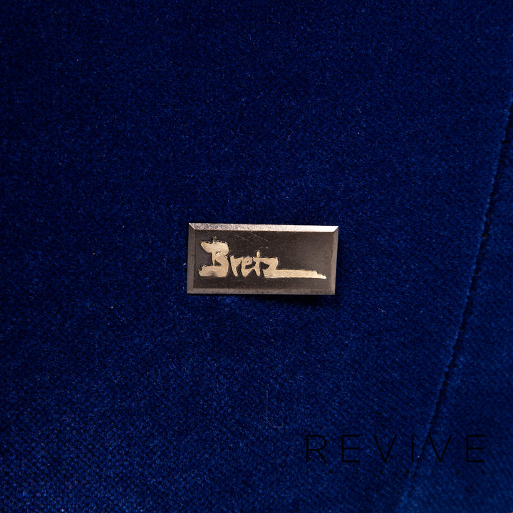 Bretz Gaudi Samt Stoff Sessel Garnitur Dunkelblau Blau 2x Sessel #13933