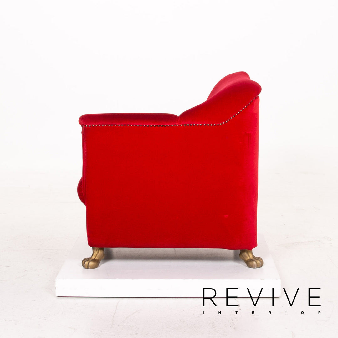 Bretz Gaudi Samt Stoff Sessel Rot #15311