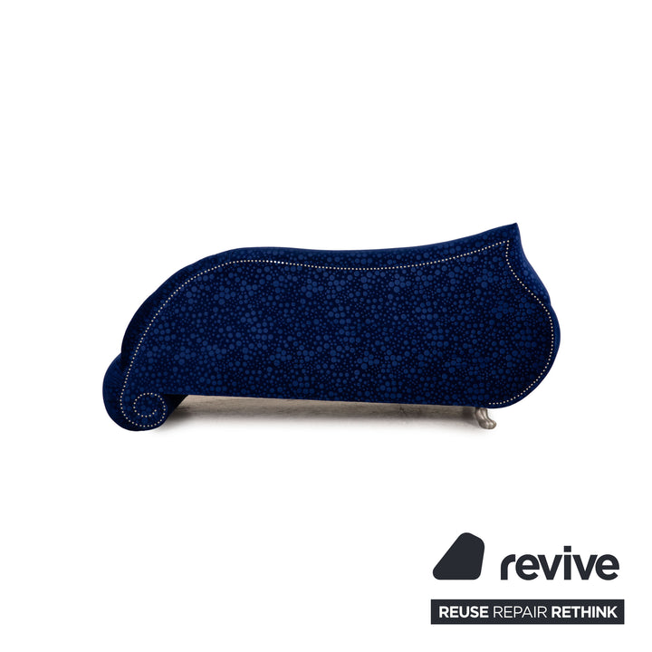 Bretz Gaudi Samt Stoff Sofa Blau Dreisitzer Couch Recamiere