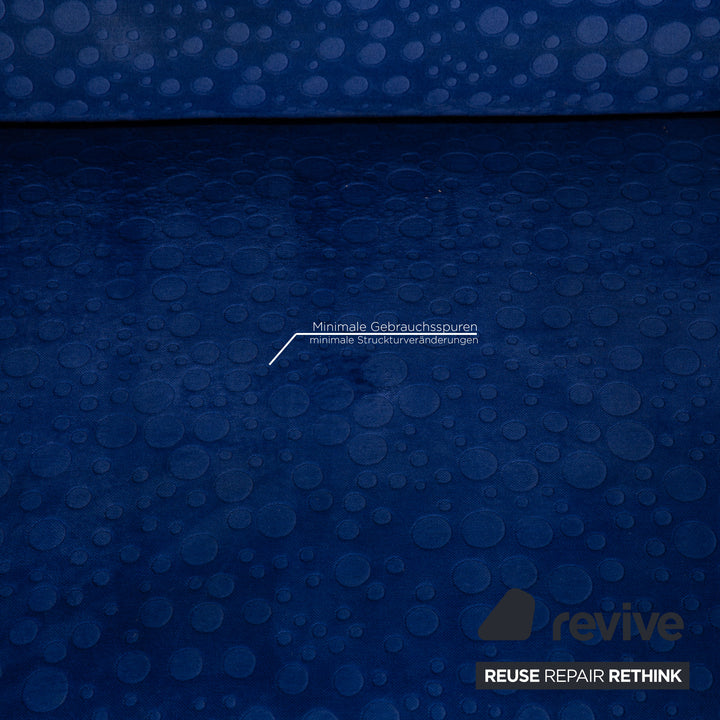 Bretz Gaudi Samt Stoff Sofa Blau Dreisitzer Couch Recamiere