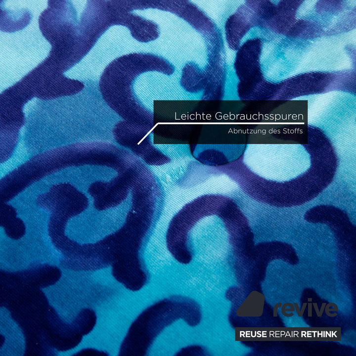 Bretz Gaudi Samt Stoff Sofa Blau Dreisitzer Sofa