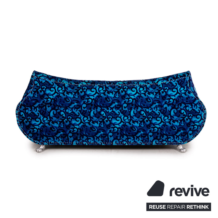 Bretz Gaudi Samt Stoff Sofa Blau Dreisitzer Sofa