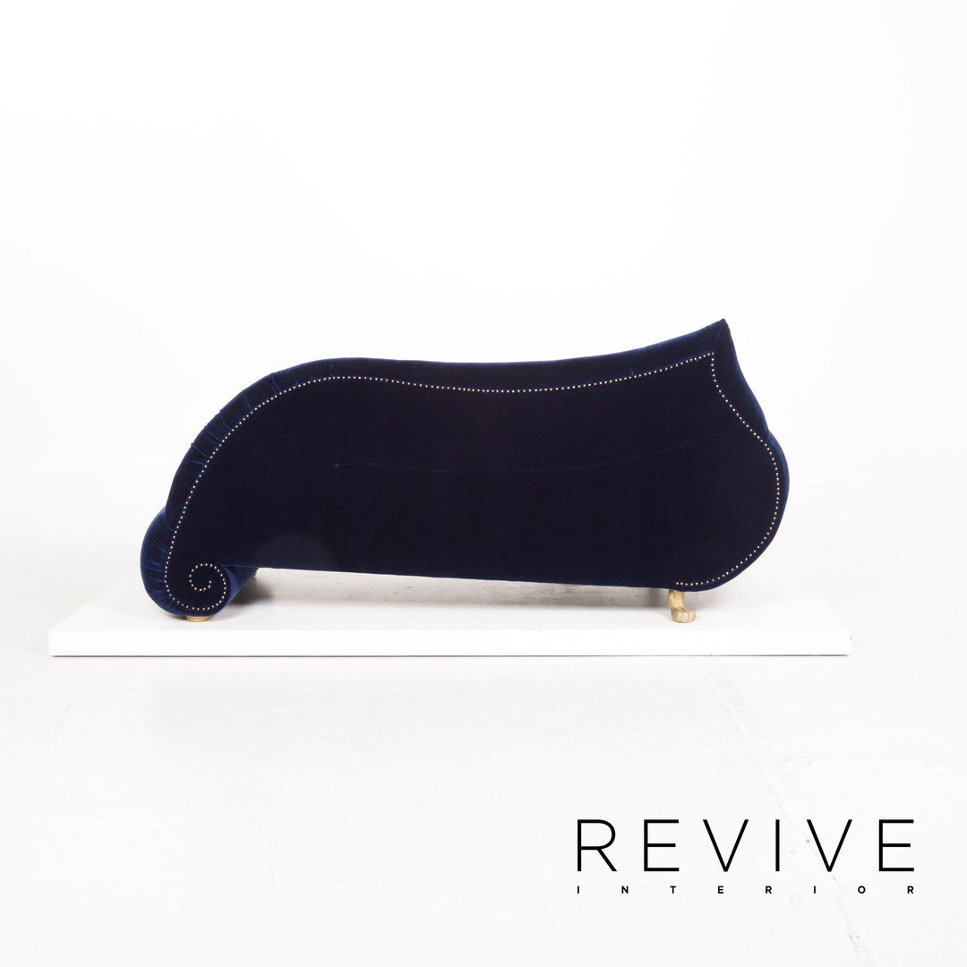 Bretz Gaudi Samt Stoff Sofa Blau Dunkelblau Dreisitzer Couch #12613