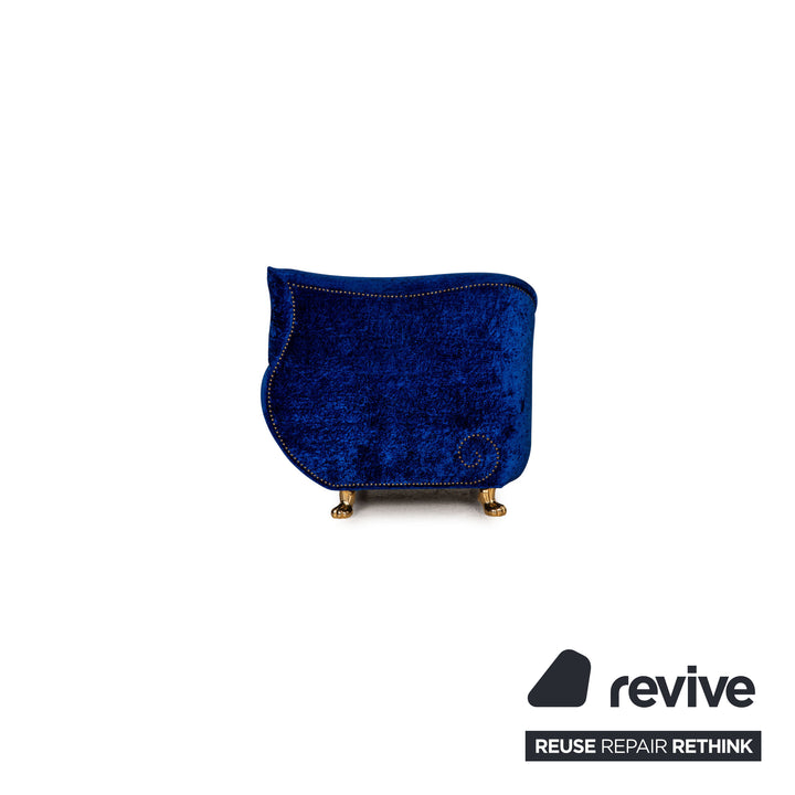 Bretz Gaudi Samt Stoff Sofa Garnitur Blau Dreisitzer Sessel