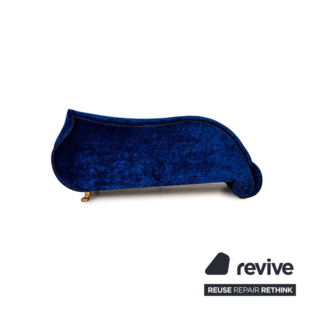 Bretz Gaudi Samt Stoff Sofa Garnitur Blau Dreisitzer Sessel