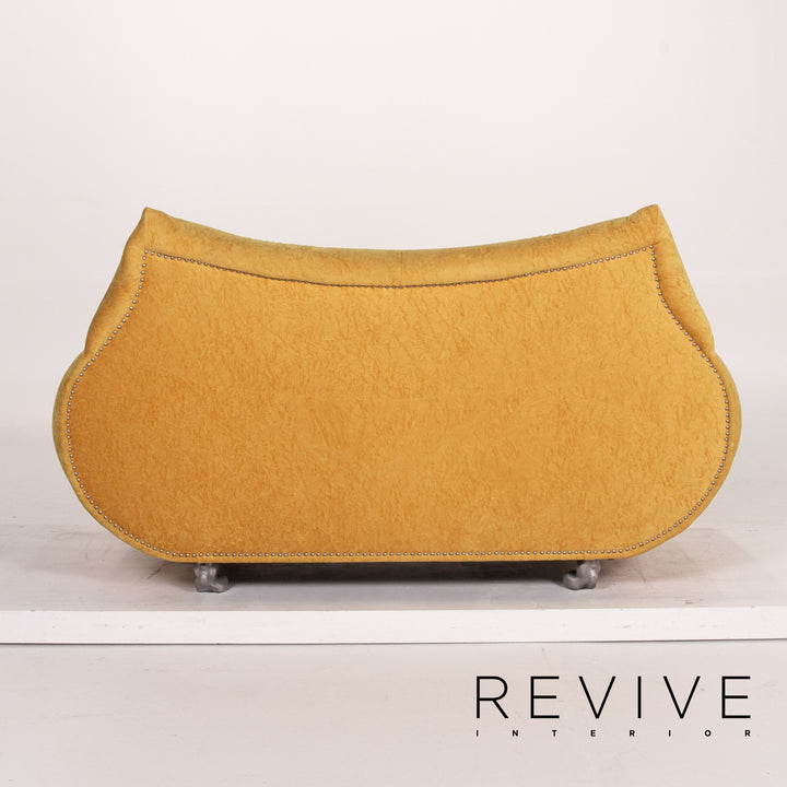 Bretz Gaudi Samt Stoff Sofa Gelb Zweisitzer Couch #13701