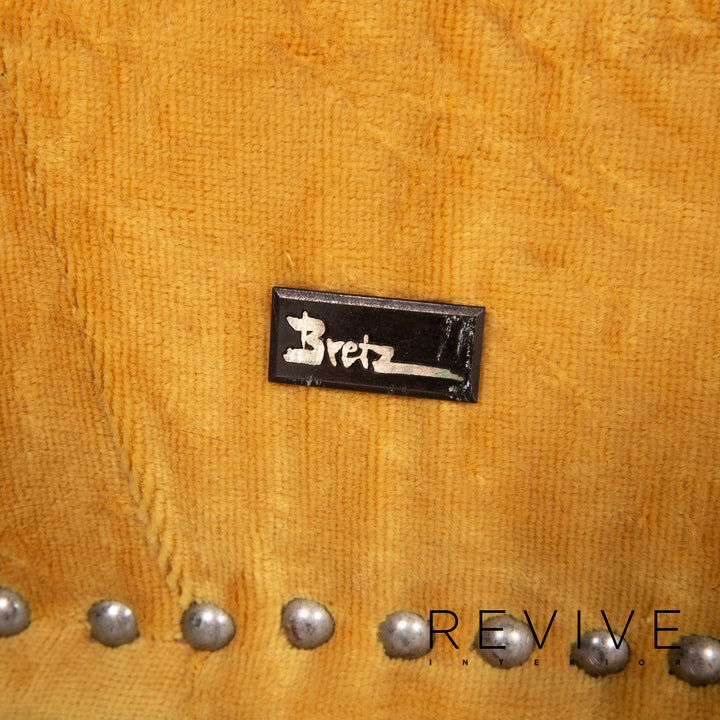 Bretz Gaudi Samt Stoff Sofa Gelb Zweisitzer Couch #13701