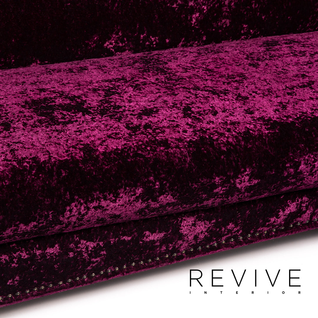 Bretz Gaudi Samt Stoff Sofa Lila Dreisitzer Couch #14431