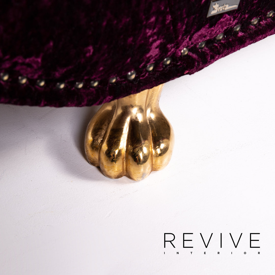 Bretz Gaudi Samt Stoff Sofa Lila Dreisitzer Couch #14431