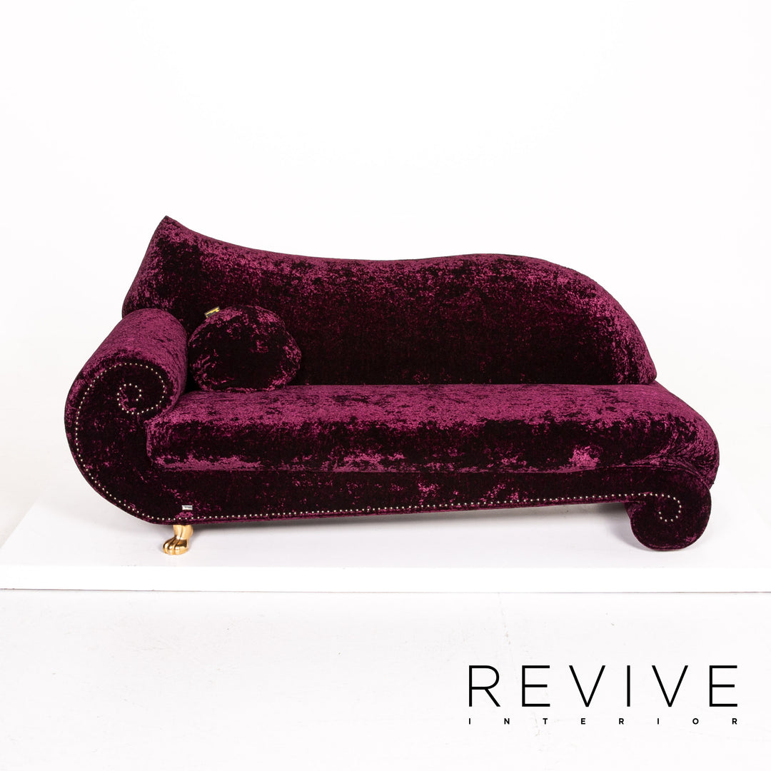 Bretz Gaudi Samt Stoff Sofa Lila Dreisitzer Couch #14431