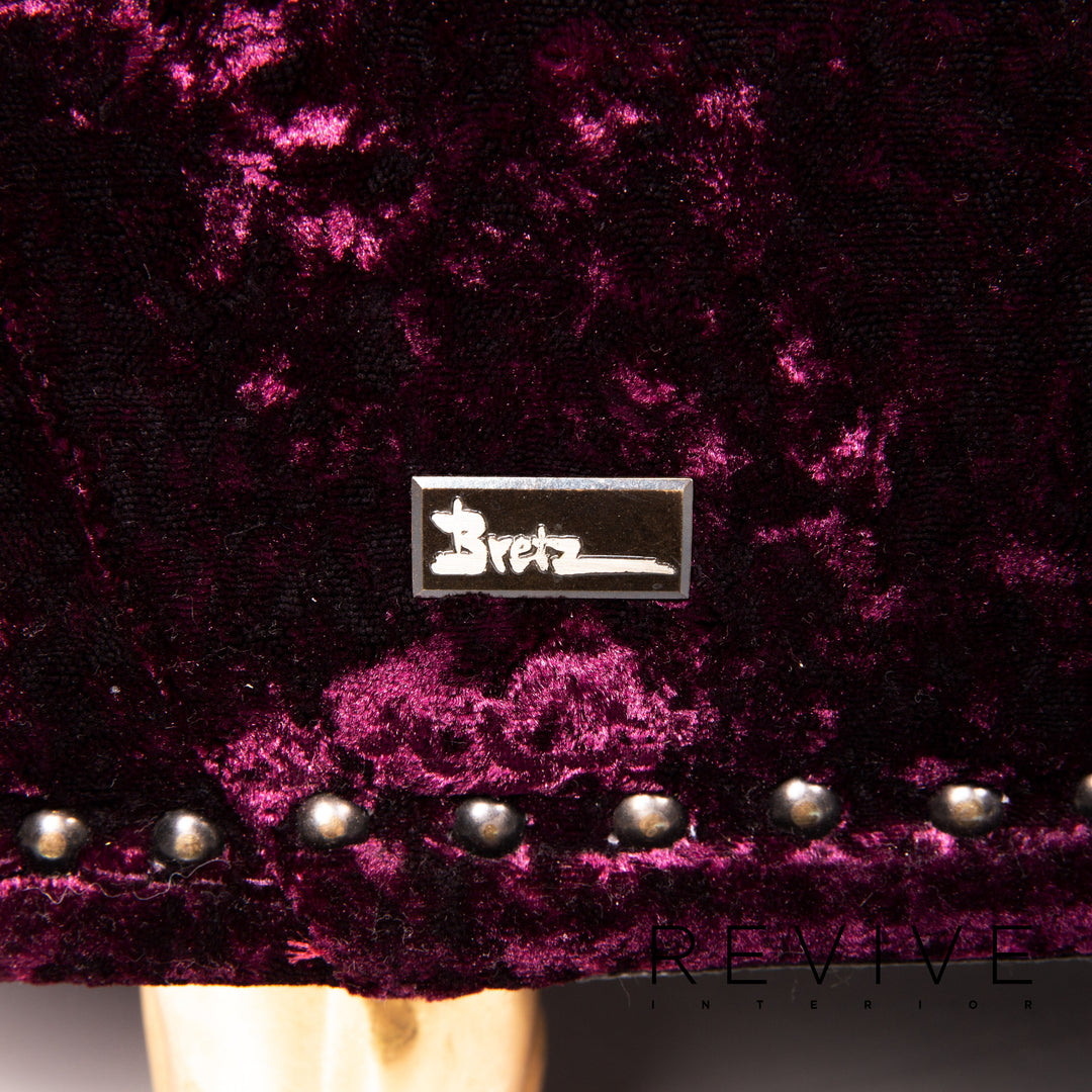 Bretz Gaudi Samt Stoff Sofa Lila Dreisitzer Couch #14431