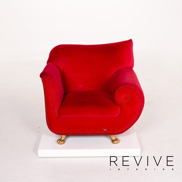 Bretz Gaudi Samt Stoff Sofa Rot #14261