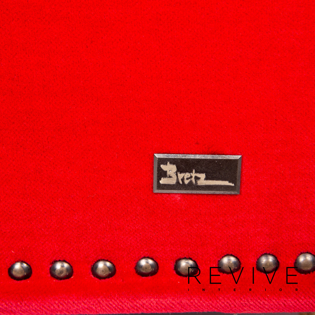 Bretz Gaudi Samt Stoff Sofa Rot #14261