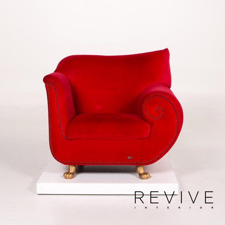 Bretz Gaudi Samt Stoff Sofa Rot #14261