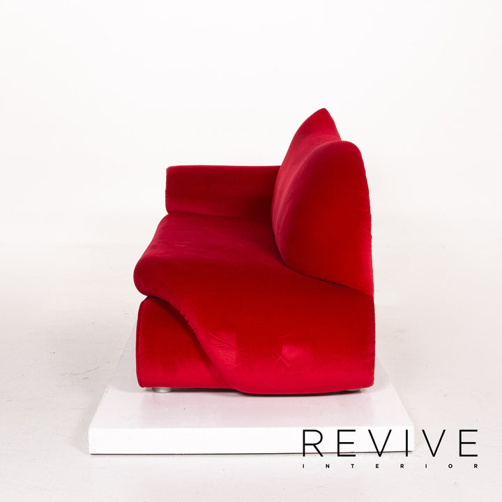 Bretz Gaudi Samt Stoff Sofa Rot Dreisitzer Couch #14326