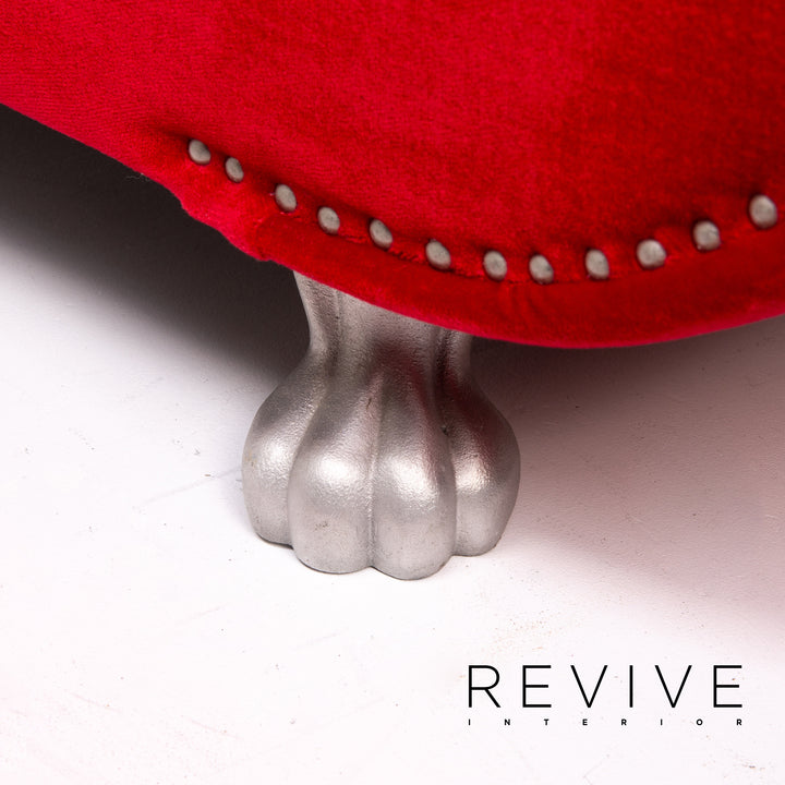 Bretz Gaudi Samt Stoff Sofa Rot Dreisitzer Couch #14326