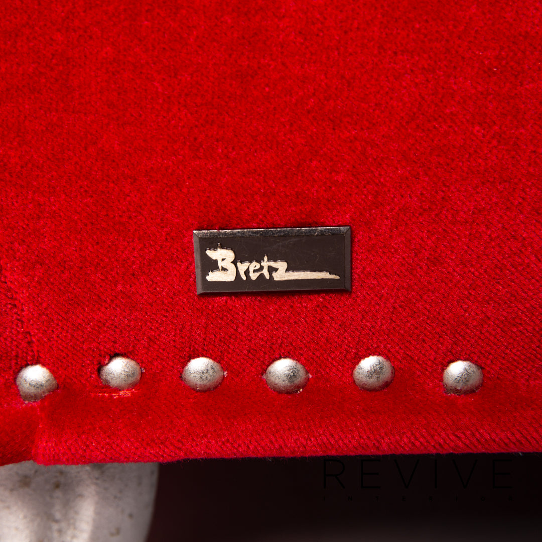 Bretz Gaudi Samt Stoff Sofa Rot Dreisitzer Couch #14326