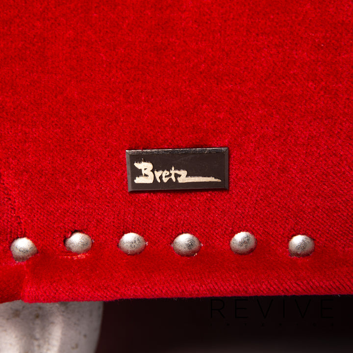 Bretz Gaudi Samt Stoff Sofa Rot Dreisitzer Couch #14326