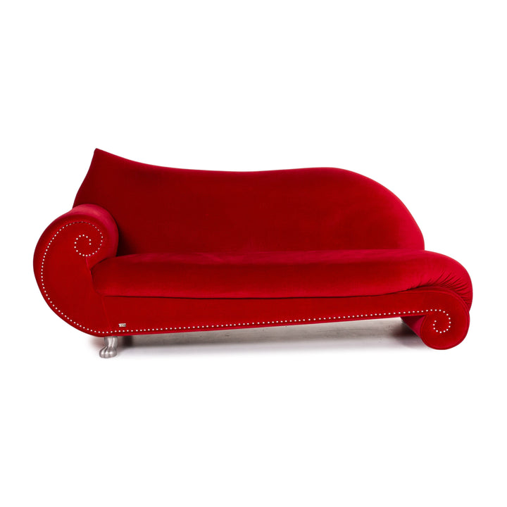Bretz Gaudi Samt Stoff Sofa Rot Dreisitzer Couch #14326