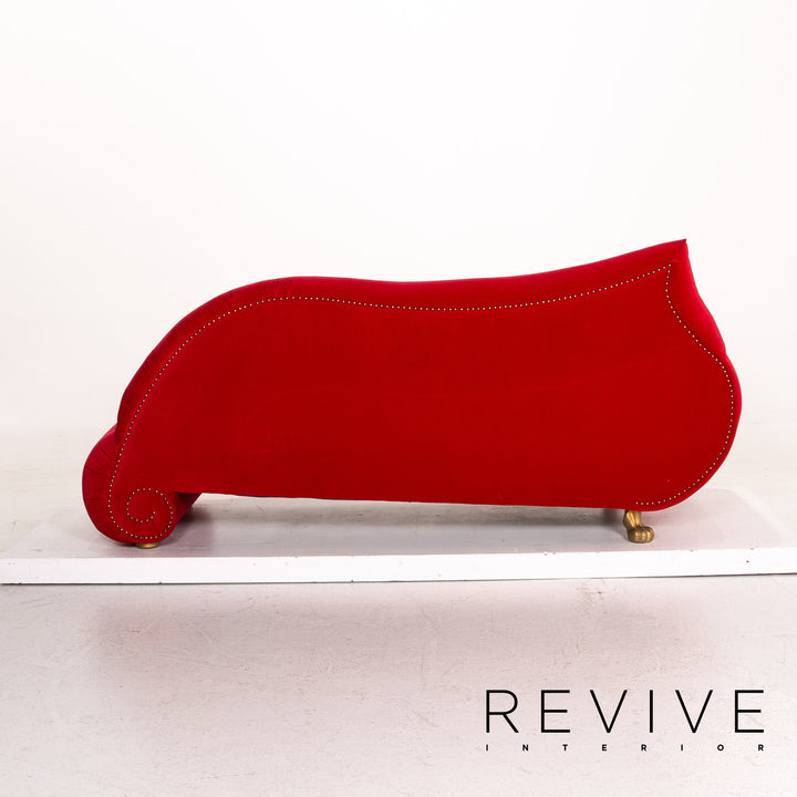 Bretz Gaudi Samt Stoff Sofa Rot Dreisitzer Couch #15354