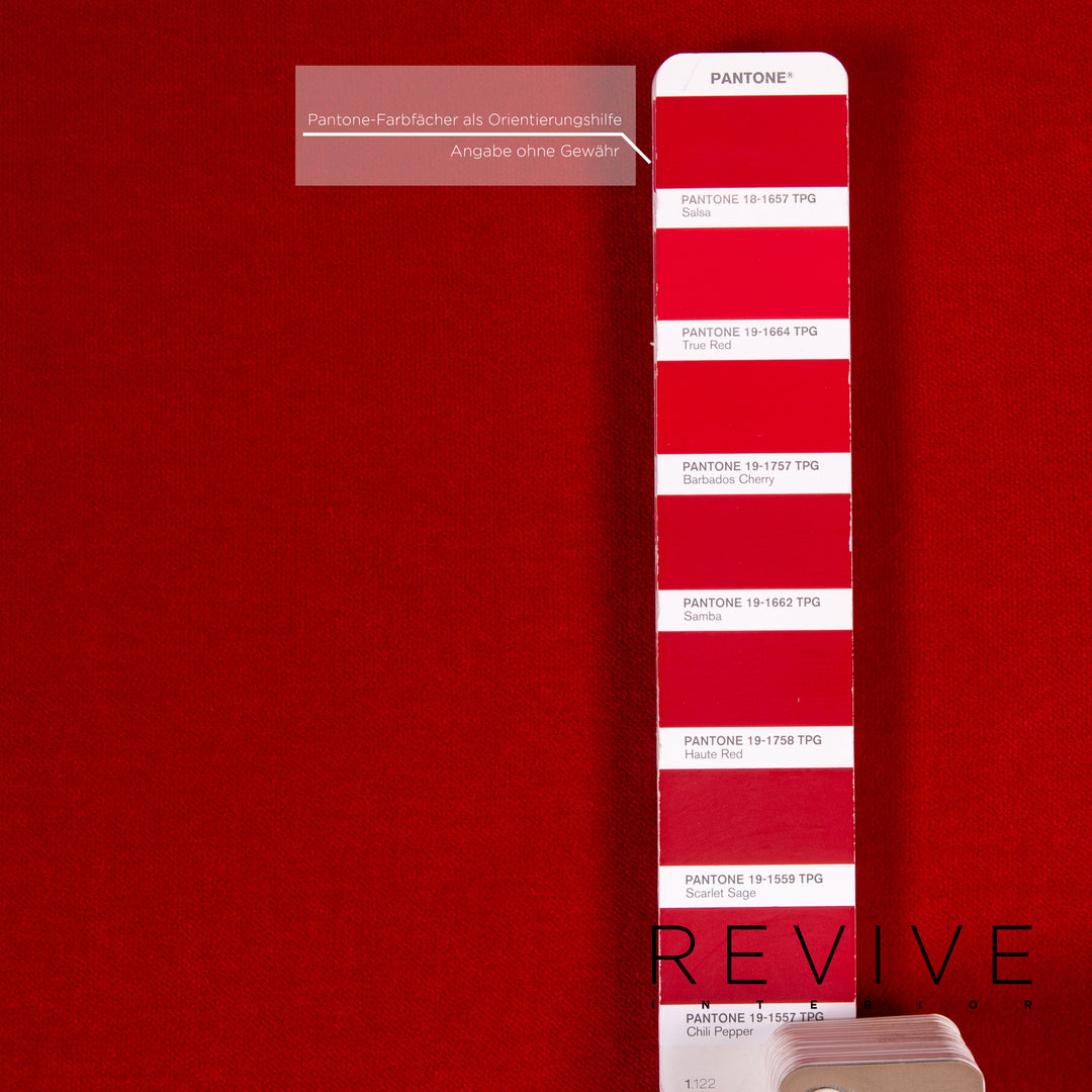 Bretz Gaudi Samt Stoff Sofa Rot Dreisitzer Couch #15354