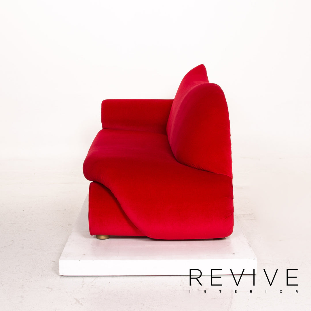 Bretz Gaudi Samt Stoff Sofa Rot Dreisitzer Couch #15354