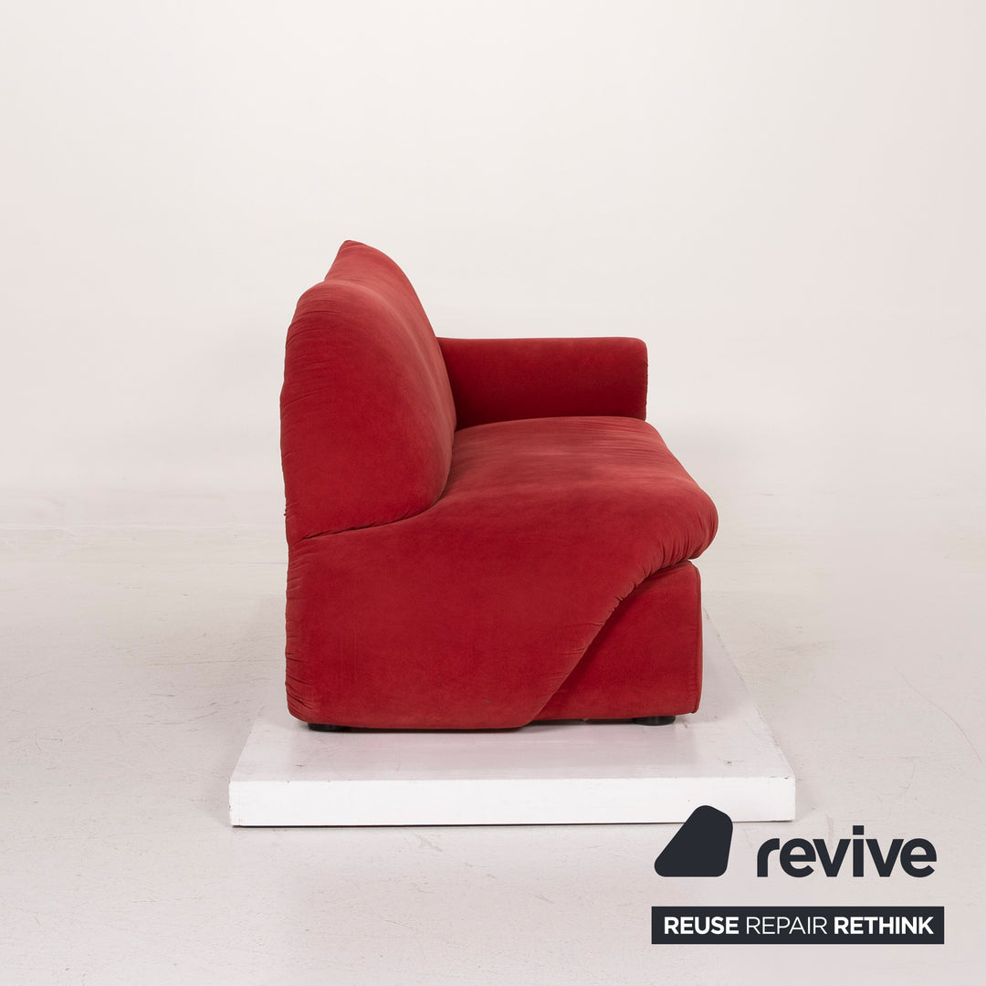 Bretz Gaudi Samt Stoff Sofa Rot Dreisitzer Couch #15412