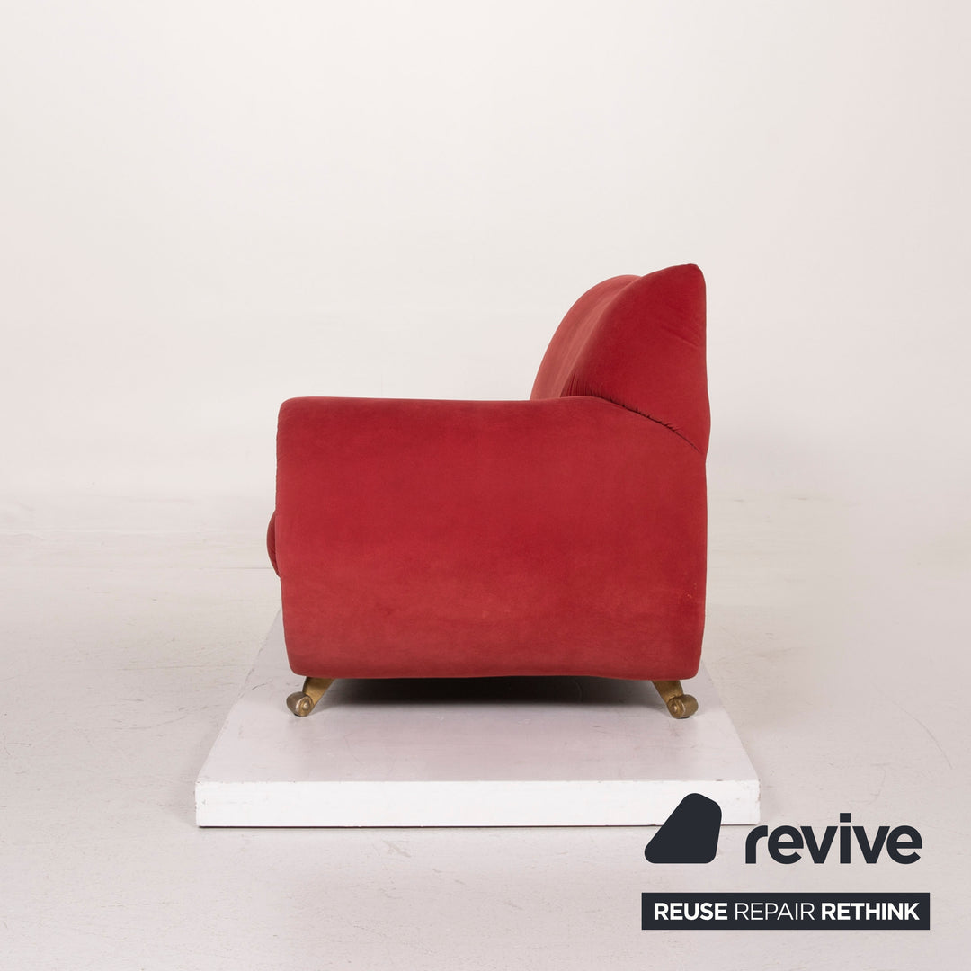 Bretz Gaudi Samt Stoff Sofa Rot Dreisitzer Couch #15412