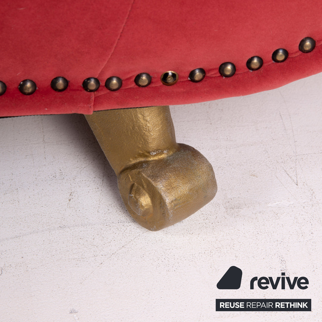 Bretz Gaudi Samt Stoff Sofa Rot Dreisitzer Couch #15412