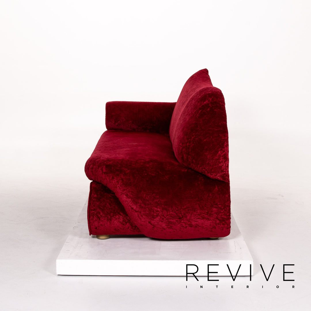 Bretz Gaudi Samt Stoff Sofa Rot Zweisitzer Couch #13595