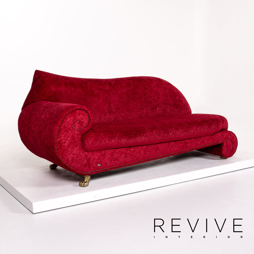 Bretz Gaudi Samt Stoff Sofa Rot Zweisitzer Couch #13595